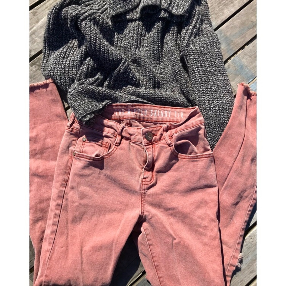 4 for $20/The Ripped Skinny 7/8 Faded Red Jeans